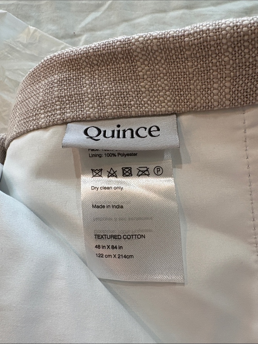 Quince Textured Curtain Flax - Picture 2 of 6